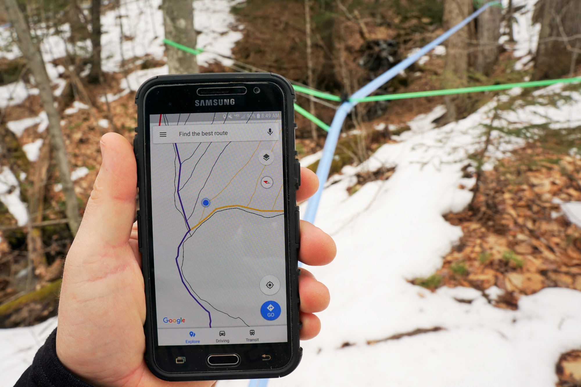 Digital Sugarwoods Map with Google Maps for Mobile Device
